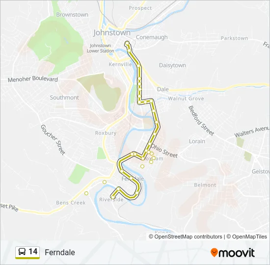 14 Bus Line Map