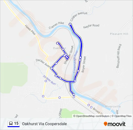15 Bus Line Map