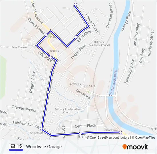 15 Bus Line Map