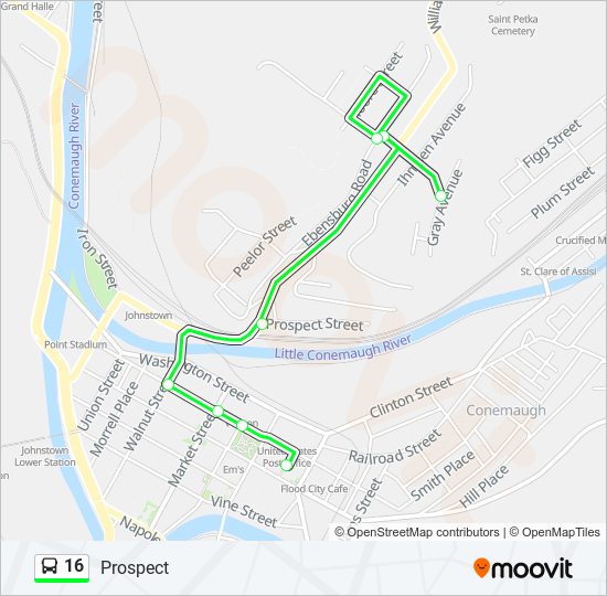 Mapa de 16 de autobús