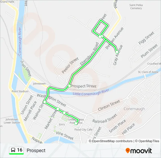 16 Bus Line Map