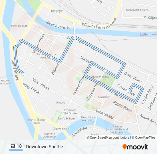 18 Bus Line Map