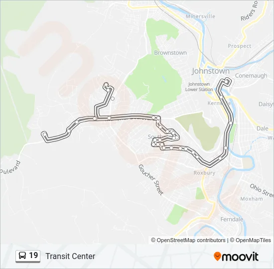 19 Bus Line Map