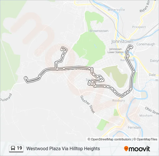 19 Bus Line Map