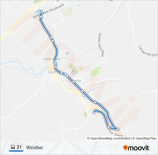 21 Bus Line Map