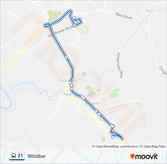 21 Bus Line Map