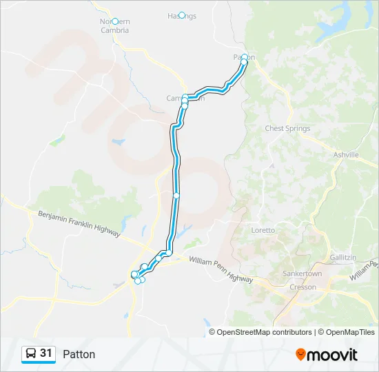 31 Bus Line Map