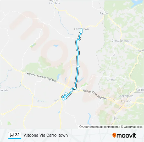 31 Bus Line Map