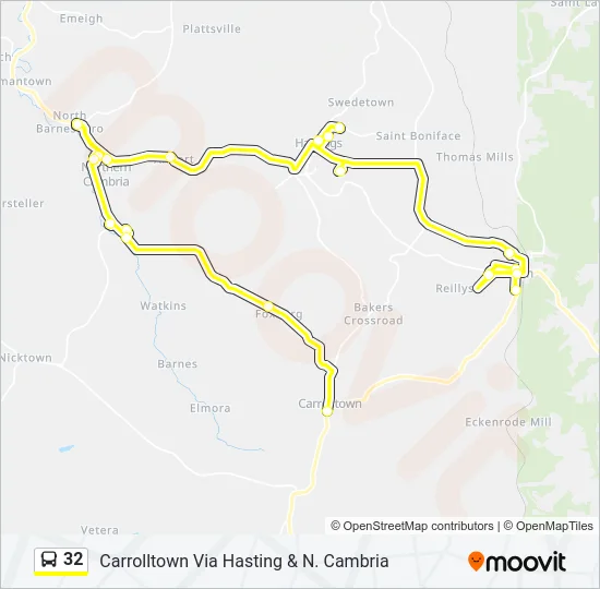 32 Bus Line Map
