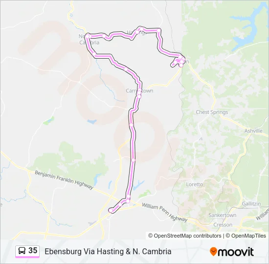 35 Bus Line Map