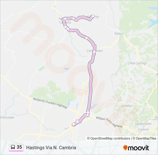 35 Bus Line Map