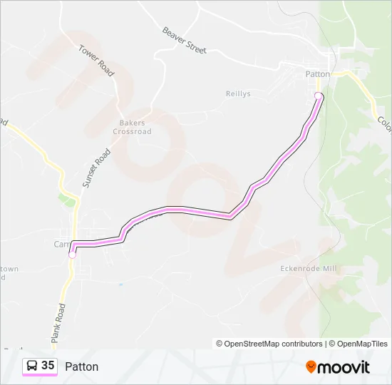 35 Bus Line Map