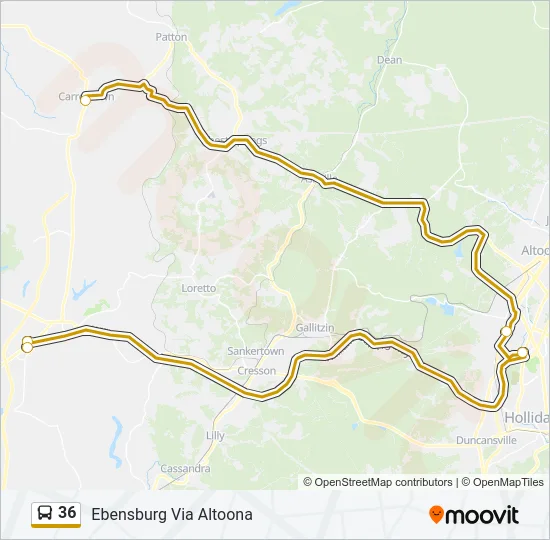 36 Bus Line Map
