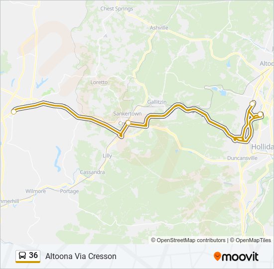 Mapa de 36 de autobús