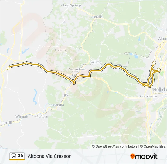 36 Bus Line Map