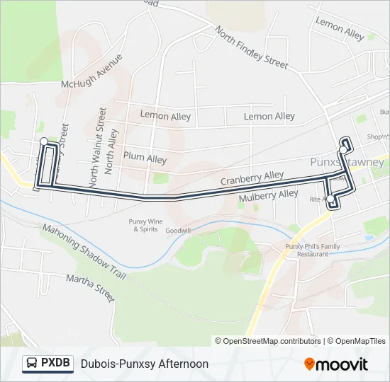 PXDB Bus Line Map
