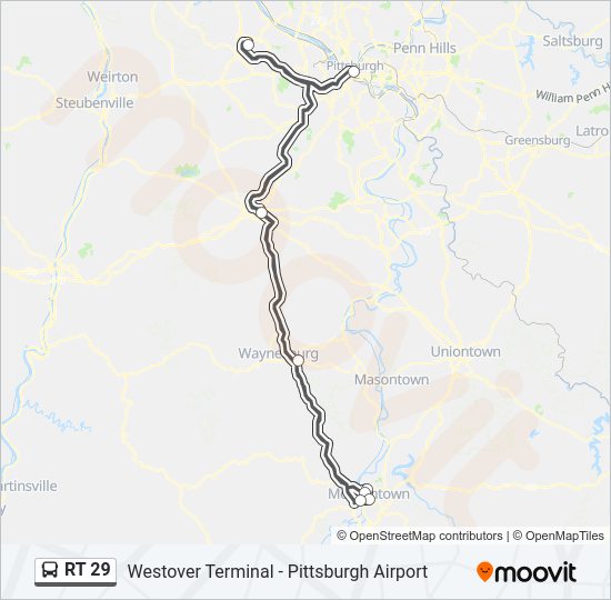 RT 29 Bus Line Map