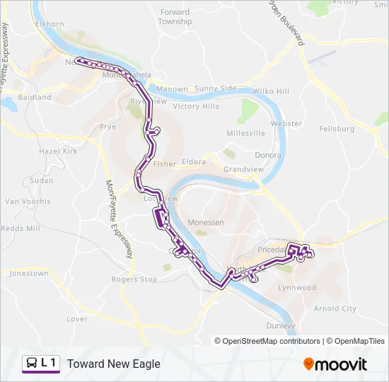 L 1 Bus Line Map