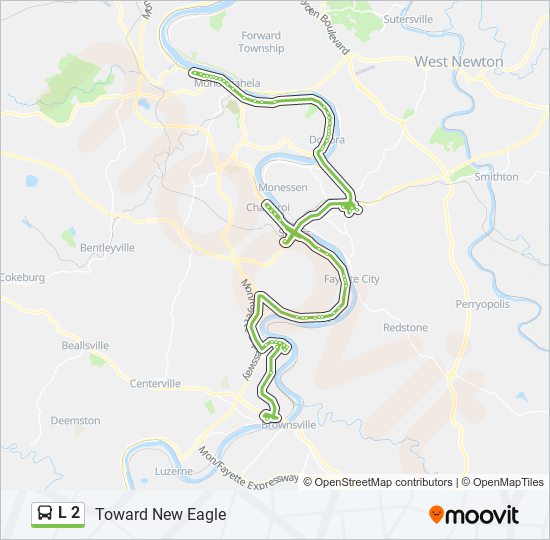 Mapa de L 2 de autobús