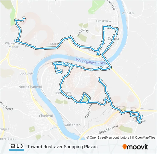 Mapa de L 3 de autobús