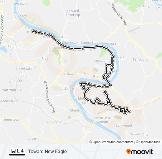 Mapa de L 4 de autobús