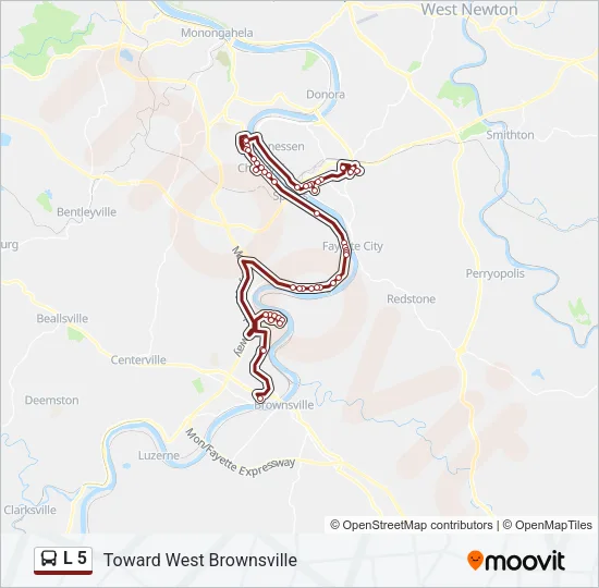 L 5 Bus Line Map