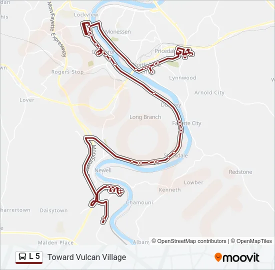 L 5 Bus Line Map