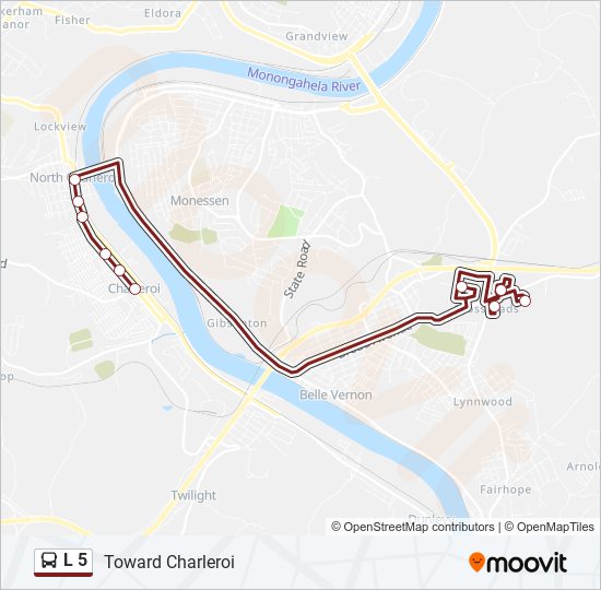 Mapa de L 5 de autobús