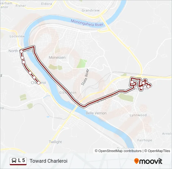 L 5 Bus Line Map