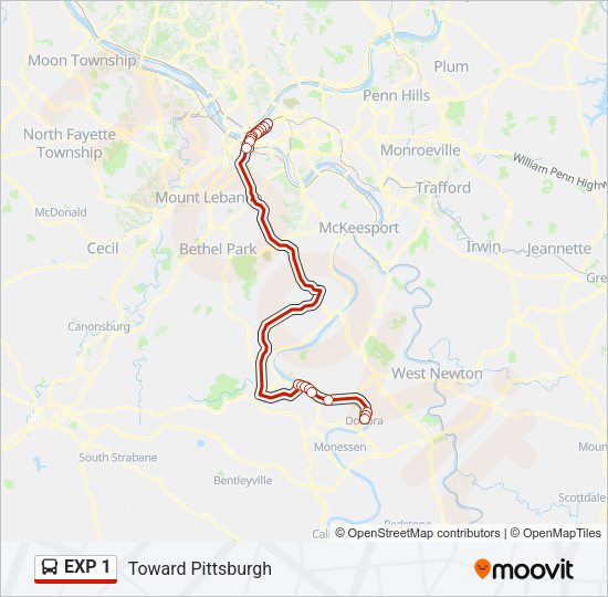 EXP 1 Bus Line Map