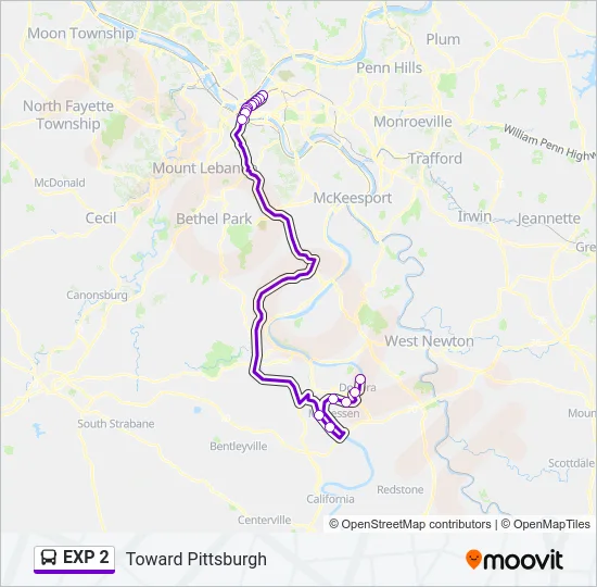 EXP 2 Bus Line Map