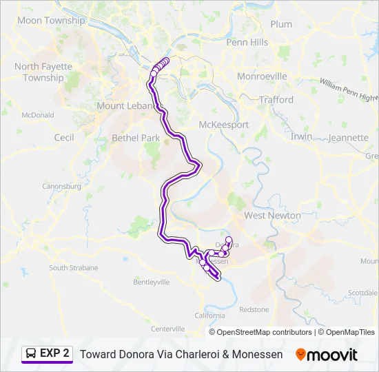 EXP 2 Bus Line Map
