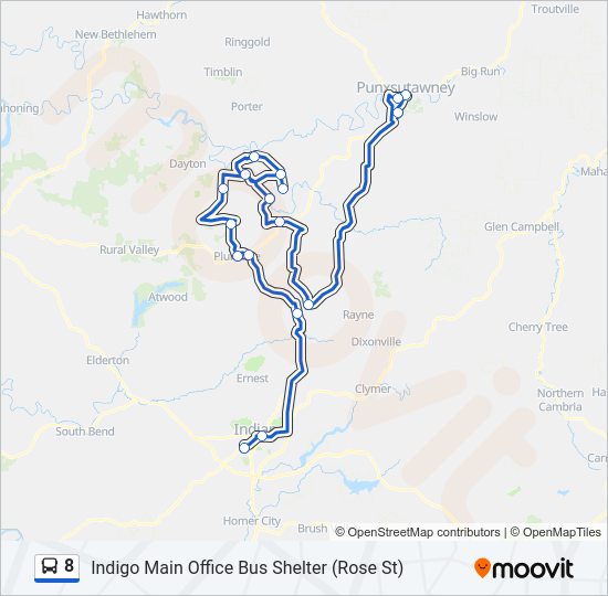 8 Bus Line Map