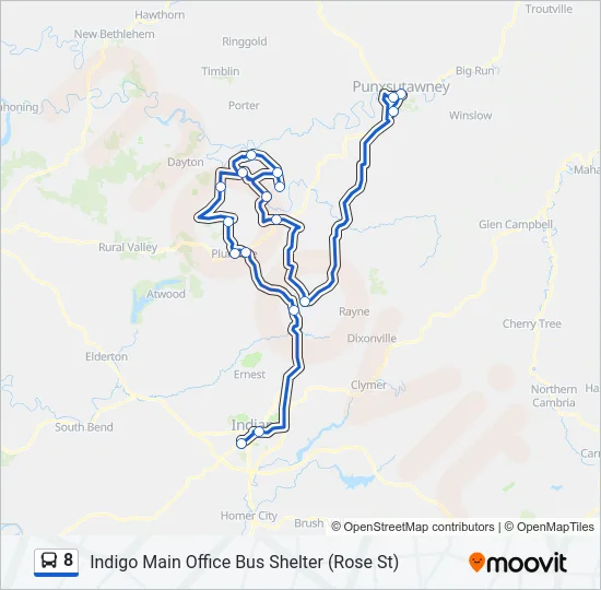 8 Bus Line Map