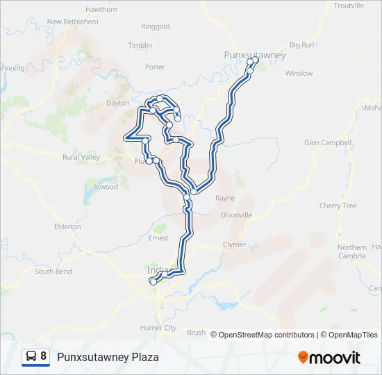 8 Bus Line Map