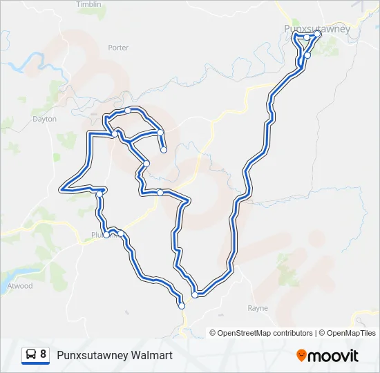 8 Bus Line Map