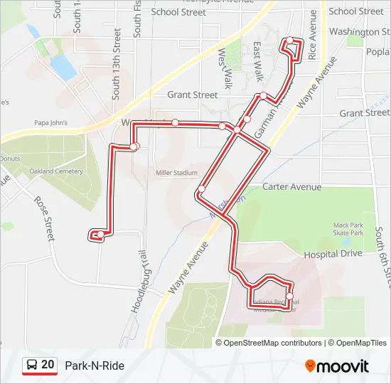 20 Bus Line Map