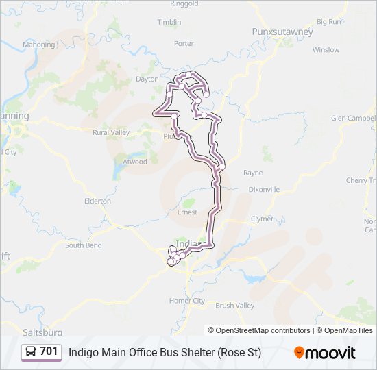 701 Bus Line Map