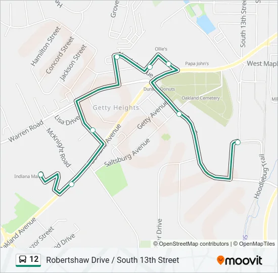12 Bus Line Map