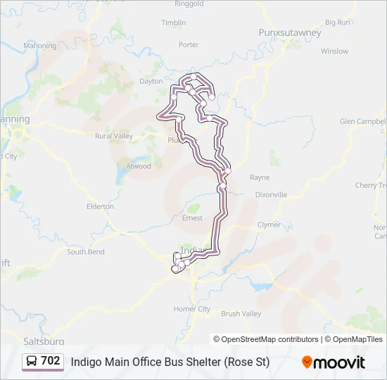 702 Bus Line Map