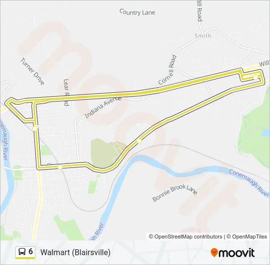 6 Bus Line Map