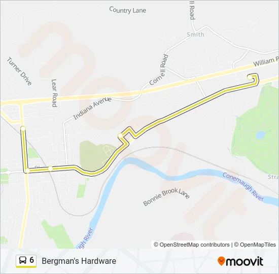 6 Bus Line Map