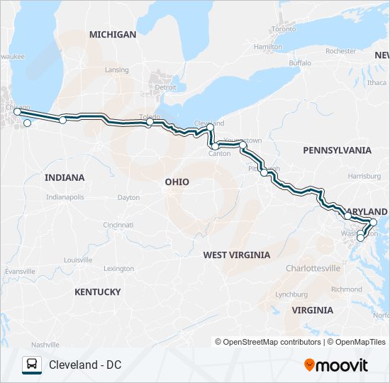 GREYHOUND US0164 bus Line Map