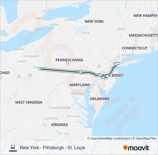 GREYHOUND US0421 Bus Line Map