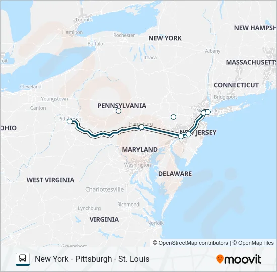 GREYHOUND US0421 Bus Line Map