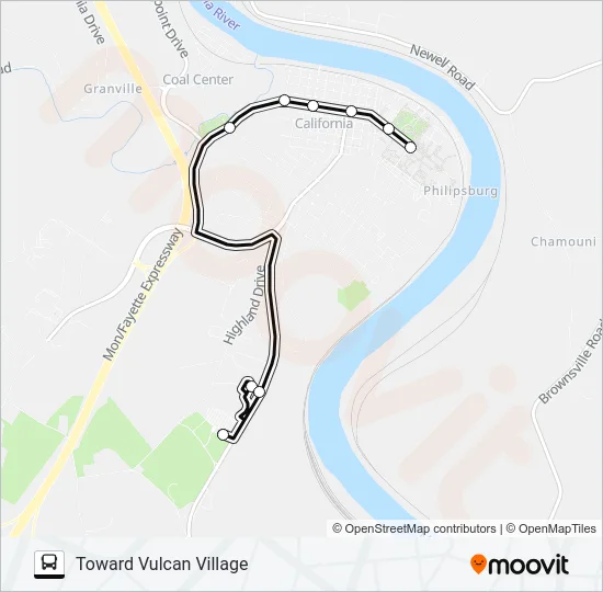 CAL U VULCAN FL Bus Line Map