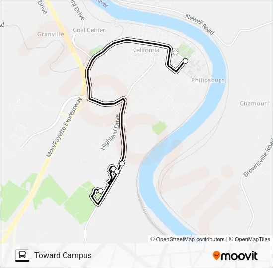 CAL U VULCAN FL Bus Line Map