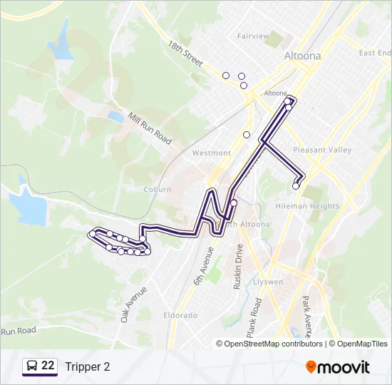 22 Bus Line Map