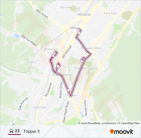 23 Bus Line Map