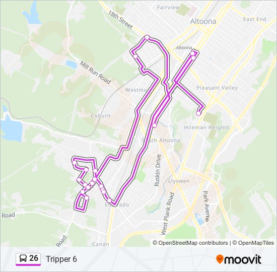 26 bus Line Map